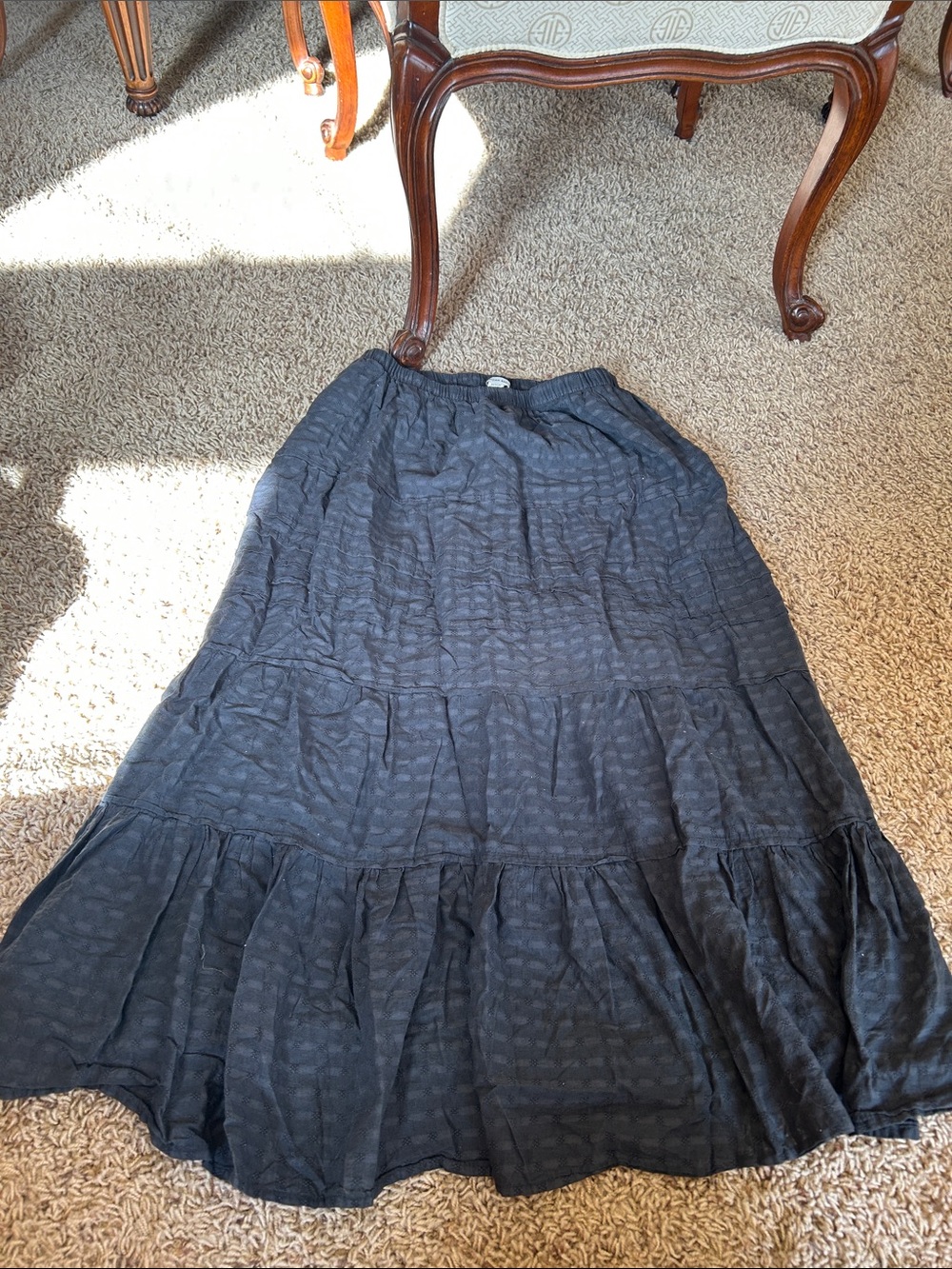 American Eagle Outfitters Black Tiered Maxi Skirt
